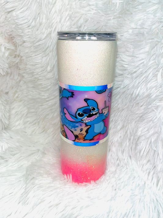 Ombre Lilo & Stich Glittered Tumbler Stainless Steel Tumbler Personalize It By Belle 