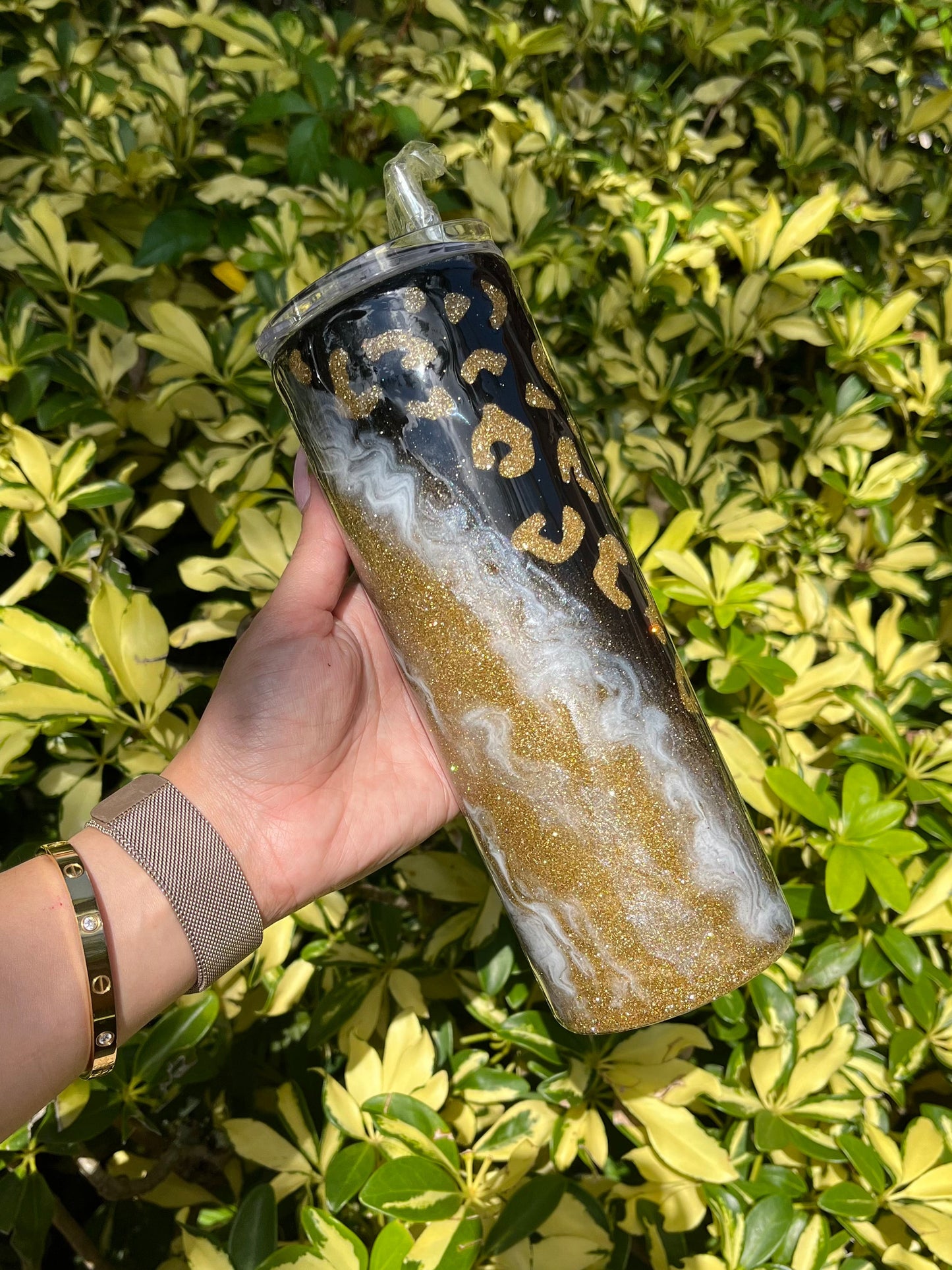 Oro Leopard Tumbler Tumblers Personalize It By Belle, LLC 