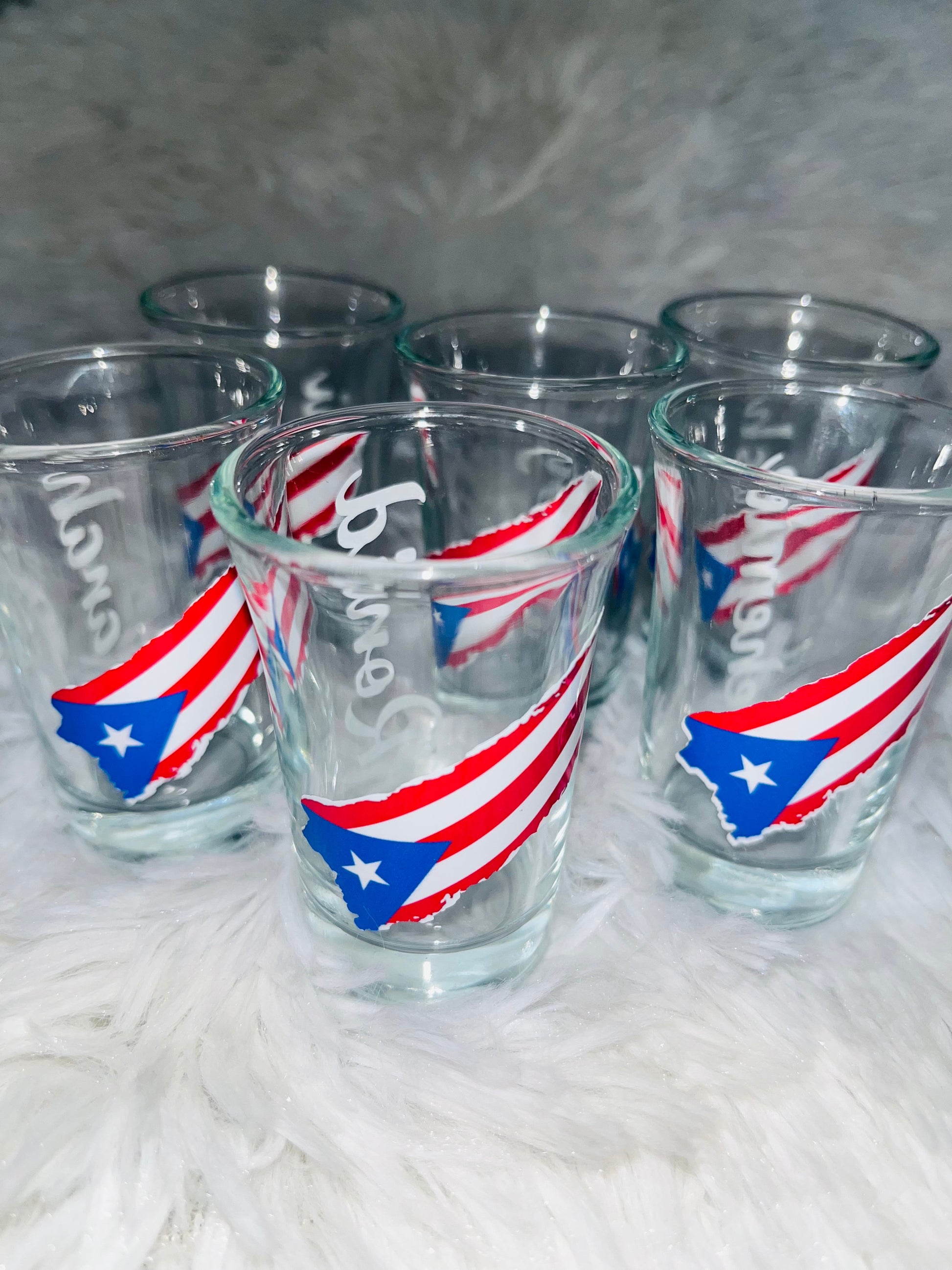 Personalized Flag Shot Glasses Beer Mug Glass Personalize It By Belle, LLC 