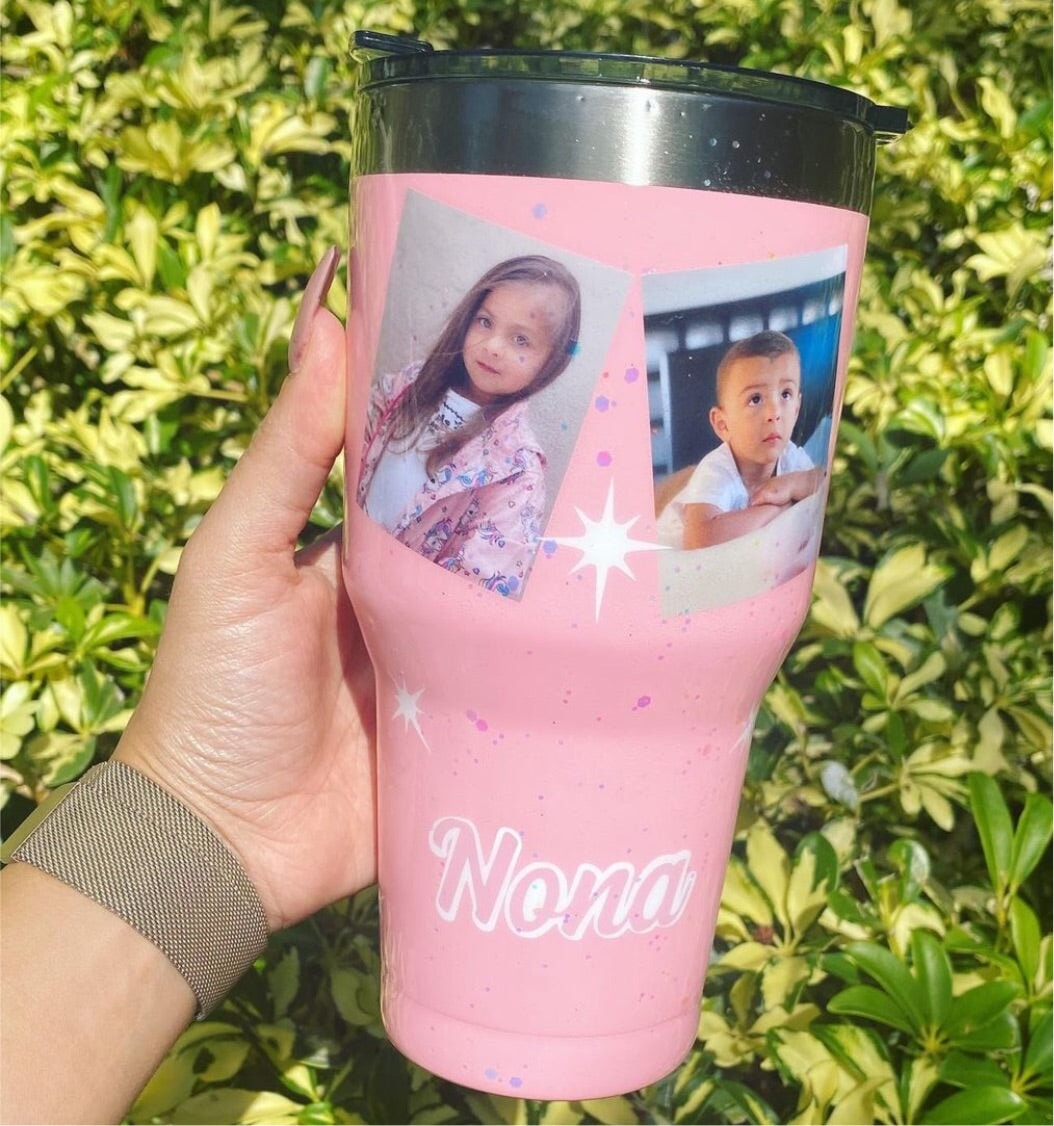 Picture Custom Tumbler Stainless Steel Tumbler Personalize It By Belle, LLC 30 oz. 