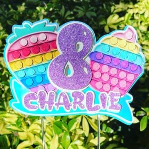 Pop It 3D Cake Topper Party Supplies Personalize It By Belle 