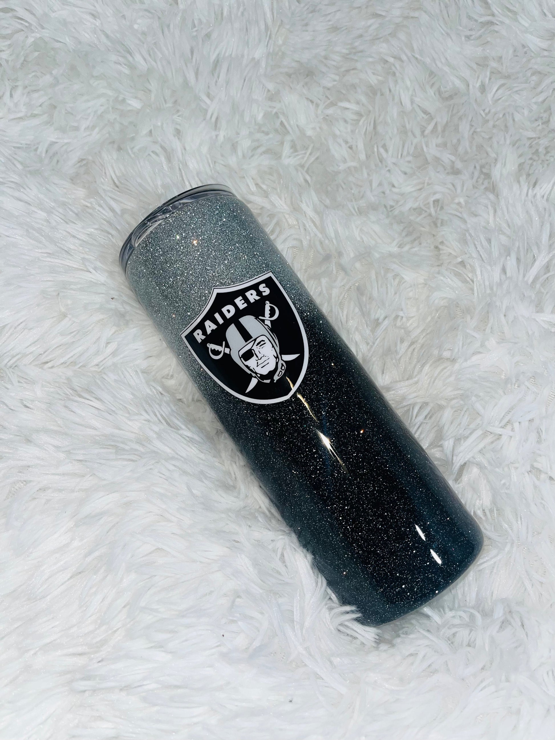 Raiders Glitter Football Tumbler Stainless Steel Tumbler Personalize It By Belle 