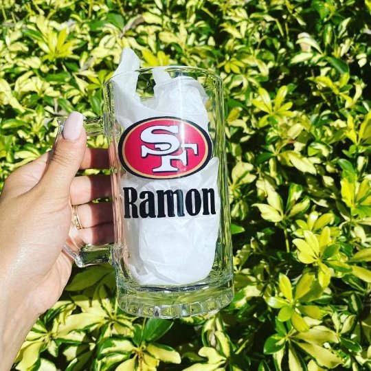 San Francisco Football Beer Glass Mug Beer Mug Glass Personalize It By Belle, LLC 
