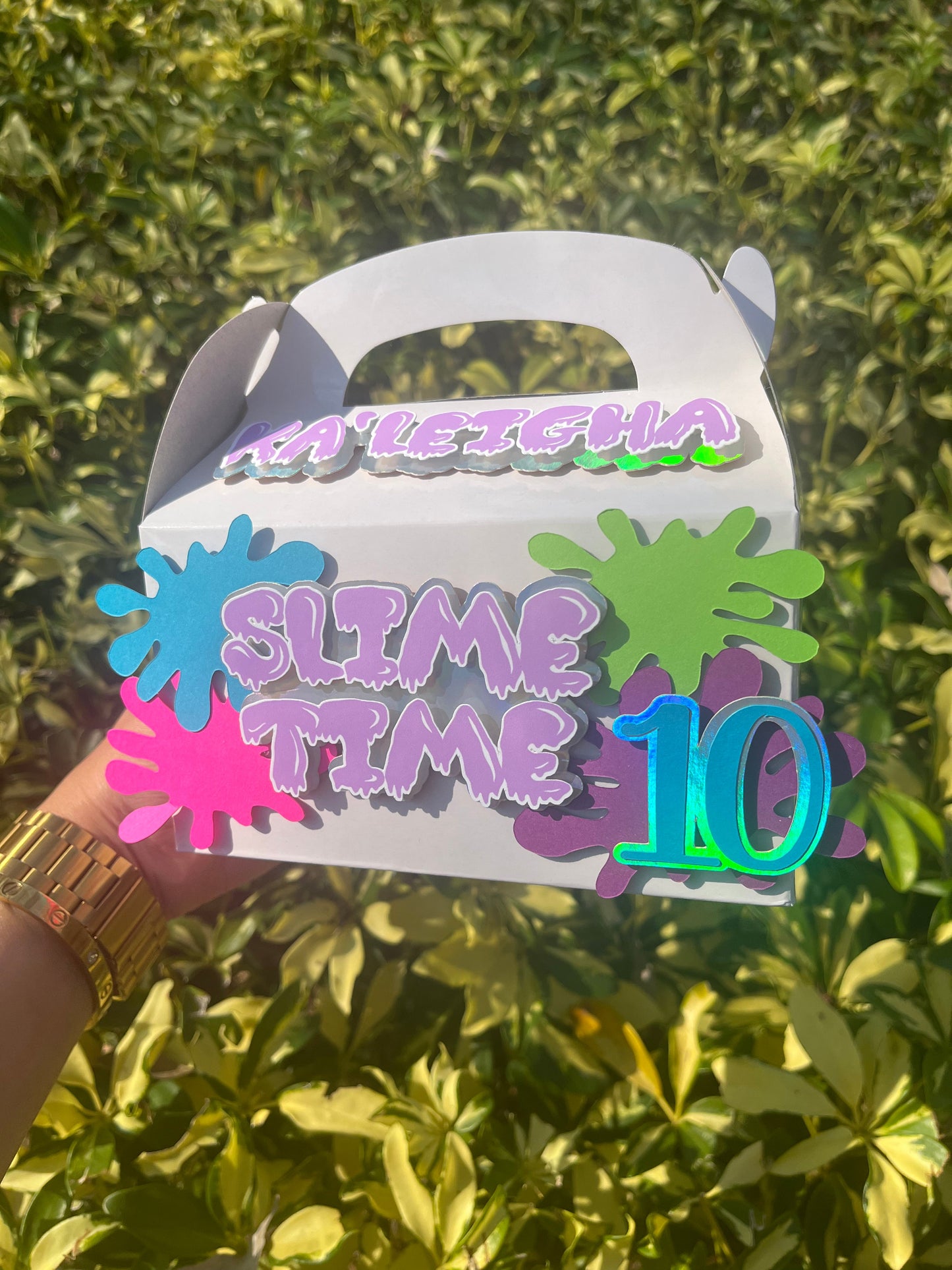 SLIME TIME 3D Party Favor Boxes- (3) Party Supplies Personalize It By Belle 