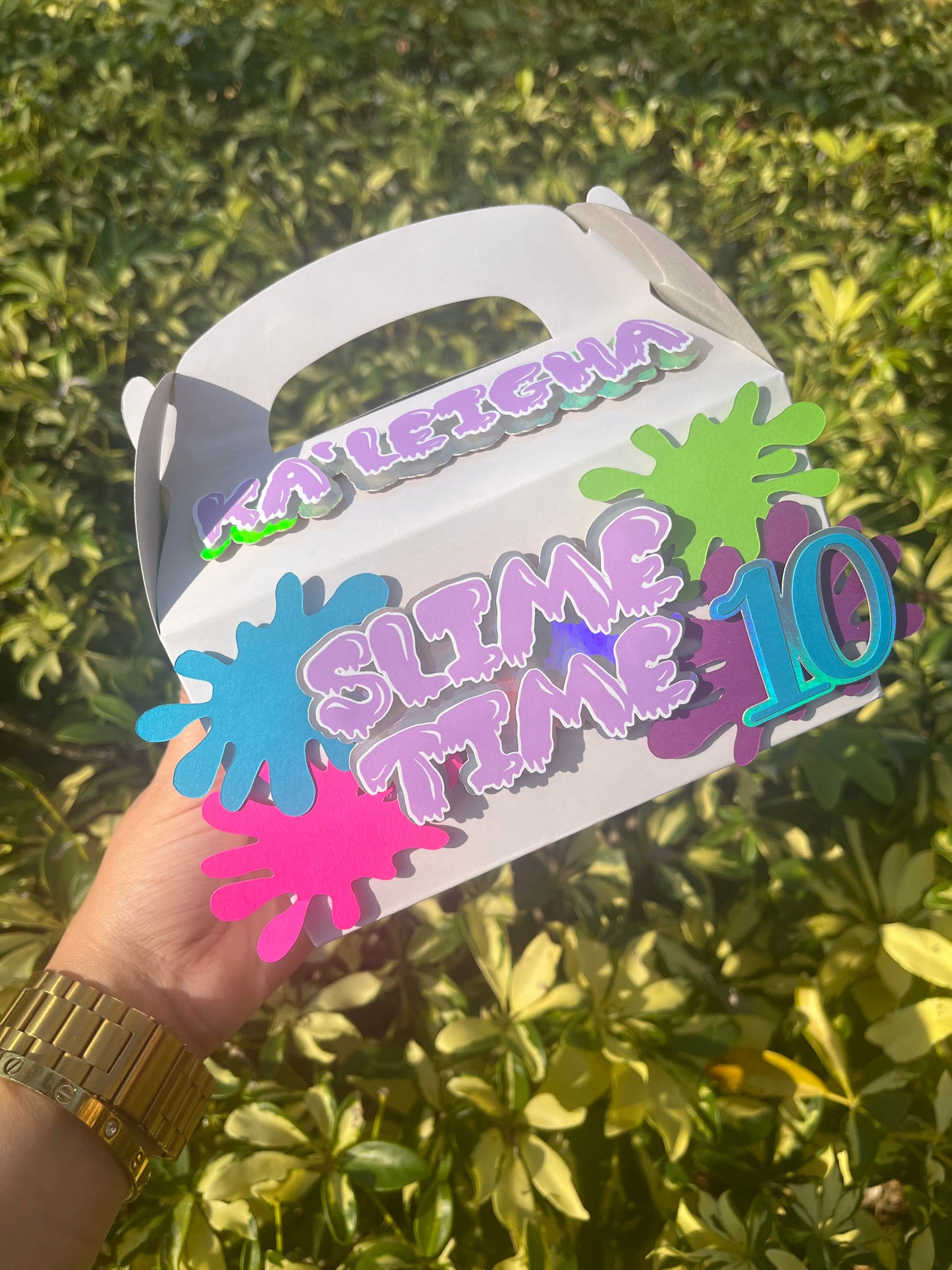 SLIME TIME 3D Party Favor Boxes- (3) Party Supplies Personalize It By Belle 