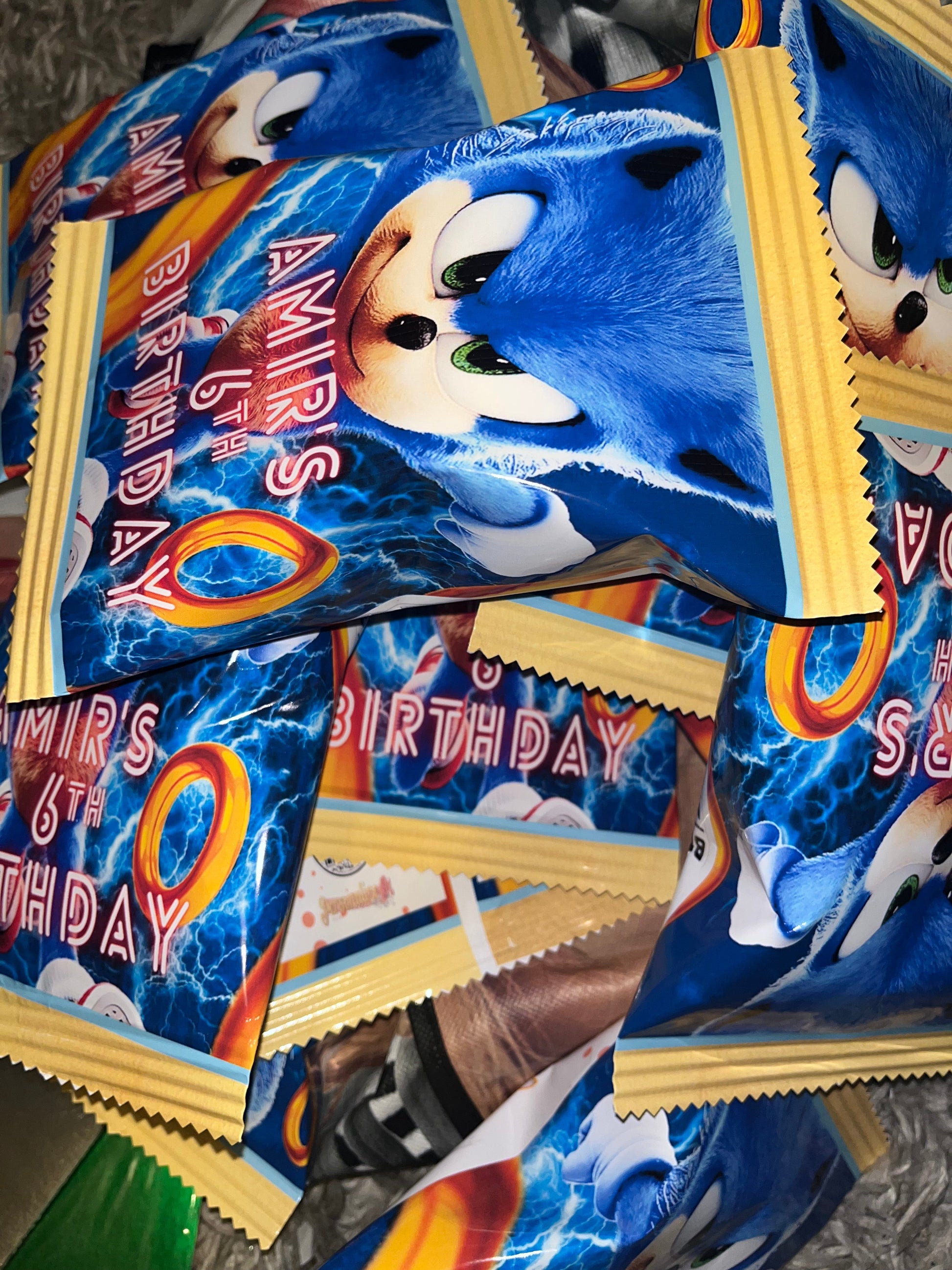 Sonic Party Chip Bags (12) Party Supplies Personalize It By Belle 