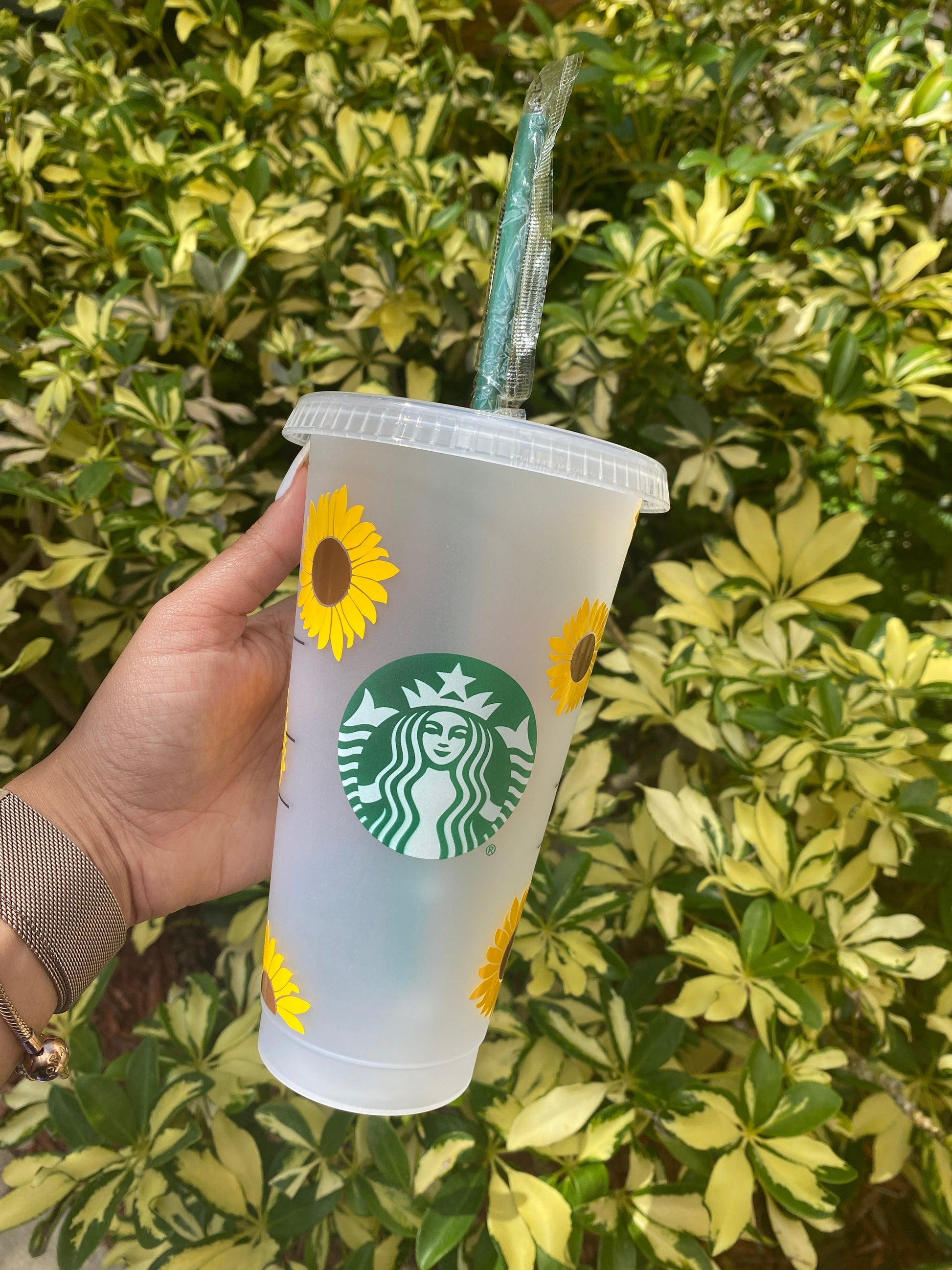Starbucks Sunflower Tumbler Plastic Tumbler Personalize It By Belle 