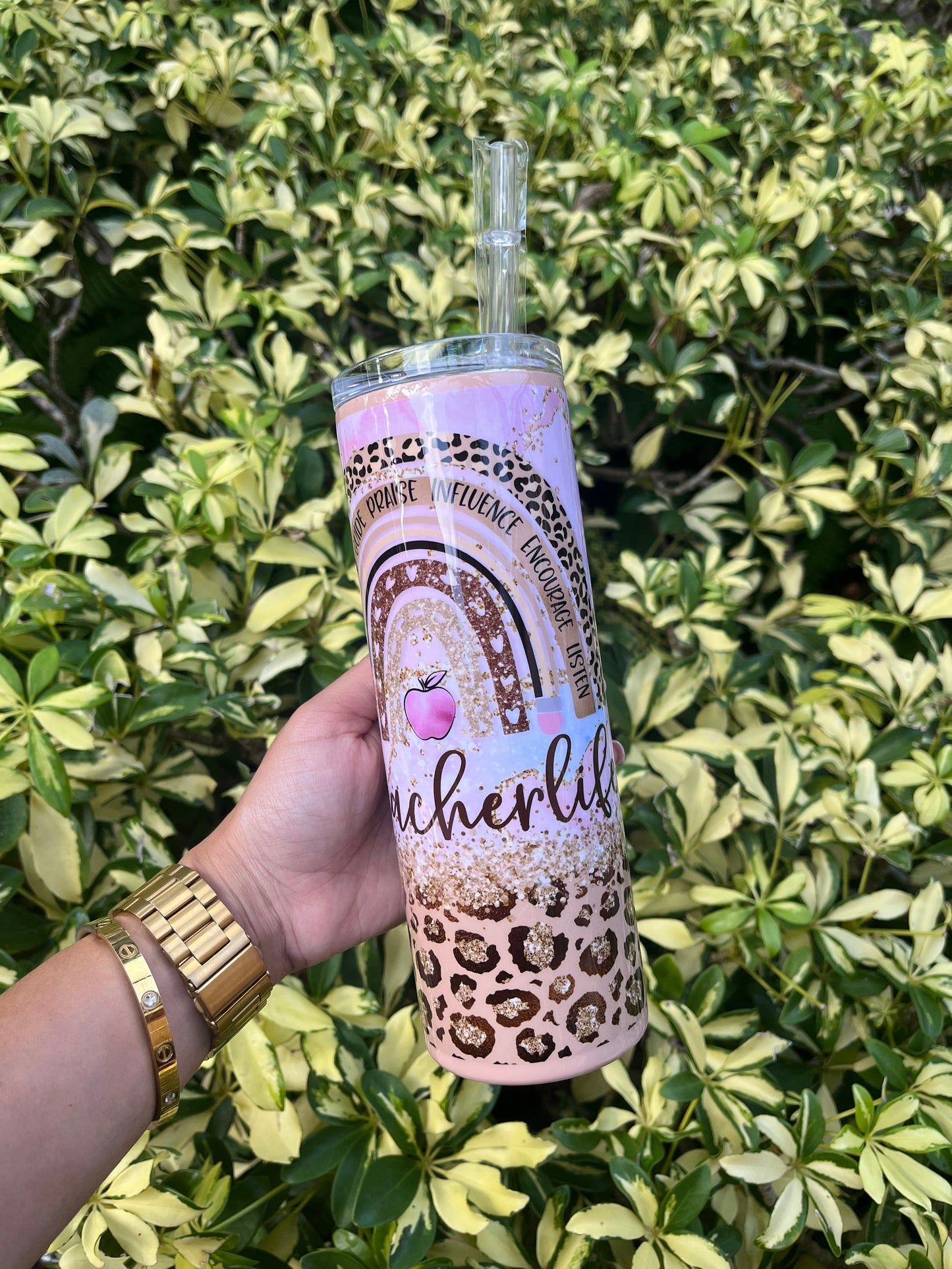 Teacher Boho Tumbler Stainless Steel Tumbler Personalize It By Belle, LLC 